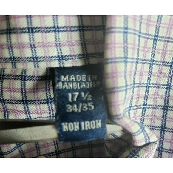 Eagle Reg Fit Non Iron Stretch Collar Violet Blue Mini Checkered 17 1/2 34/35 - Picture 9 of 12